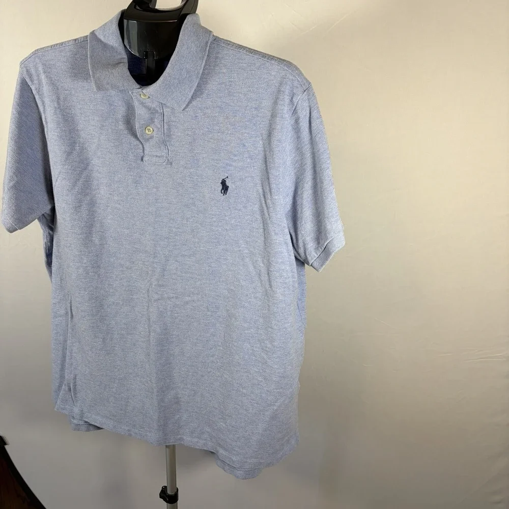 Polo Ralph Lauren XXL Mens Blue Short Sleeve Preppy Shirt Logo Quiet Luxury Plus